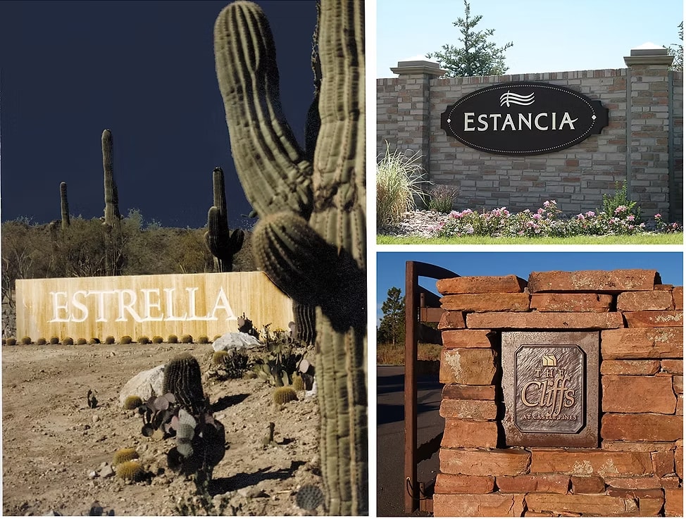 Project entry signage collage