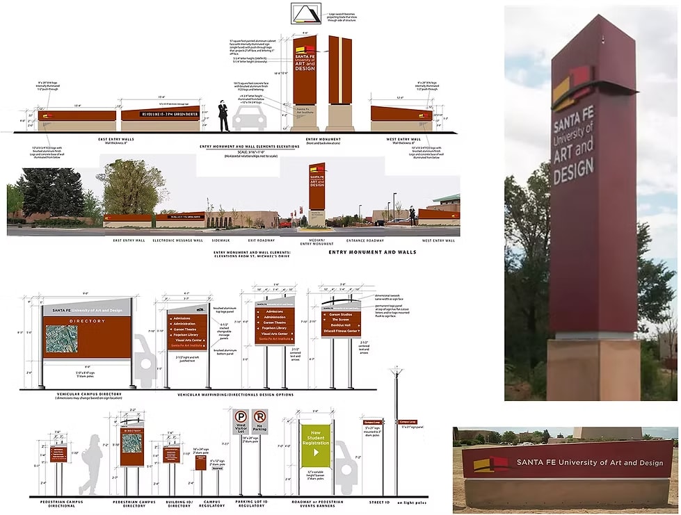 Santa Fe University of Art & Design campus wayfinding